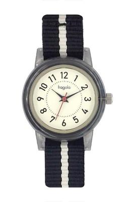 Follow Fragola Clear Case Nylon Band Watch Black N01525S-1