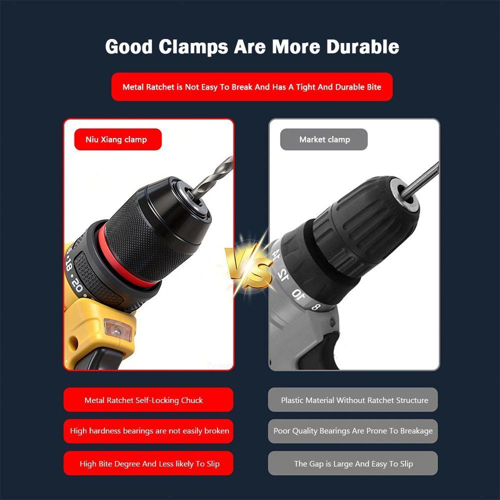 Universal Self-Locking 0.8-13mm Drill Chuck Ratchet High Hardness Converter Bearing Holder Drilling