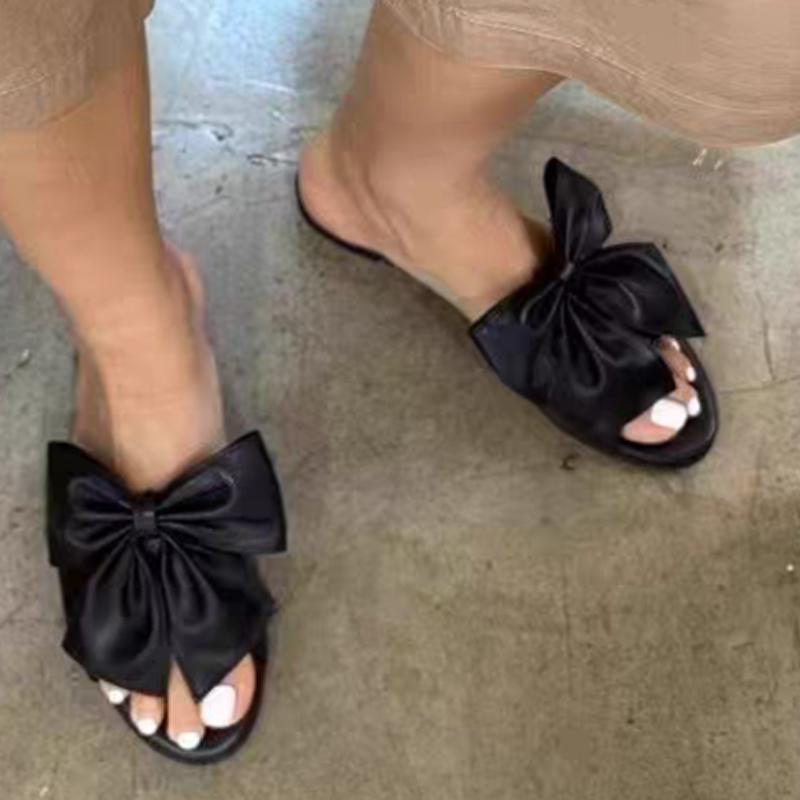 Fashion Bow Women's Slippers Flats Casual Woman Sandals Cozy Summer Shoes 2025 Walking Summer Beach Flip Flops Dress Sandalias De Mujer
