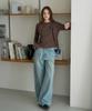 DEHEVE Drape Scarf Long Sleeve [Brown]