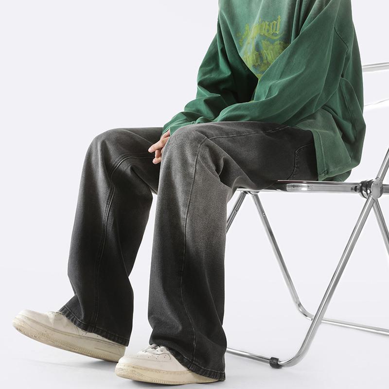 Gradient Jeans Loose Casual Straight Simple Trousers