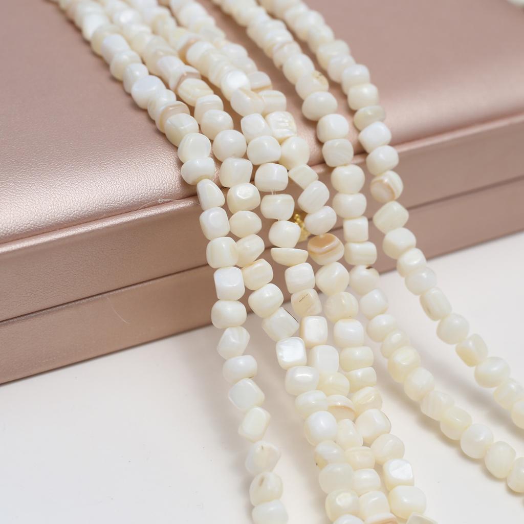 Natural Freshwater Shell Beads White Irregular Beads 6-7mm For Jewelry Making DIY Necklace Bracelet Earrings Accessory Length 38cm