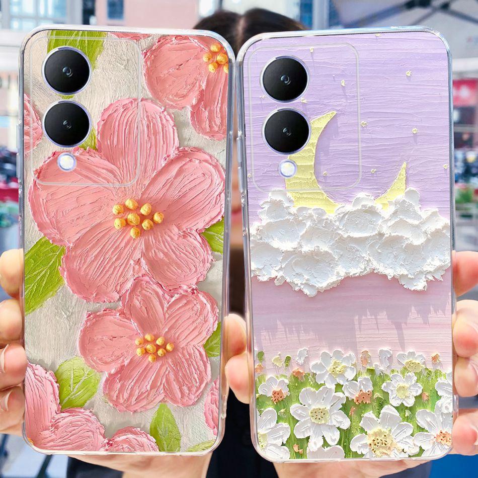 For Vivo Y17s Case 2023 Elegant Pattern Soft Silicone TPU Phone Back Cover For Vivo Y17s 4G VivoY17s Y 17S Bumper