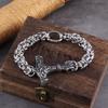Pulsera Vikinga Hecha a Mano para Hombre Martillo de Thor Envolvente Cuero Accesorio Pirata Caja de Regalo para Hombre