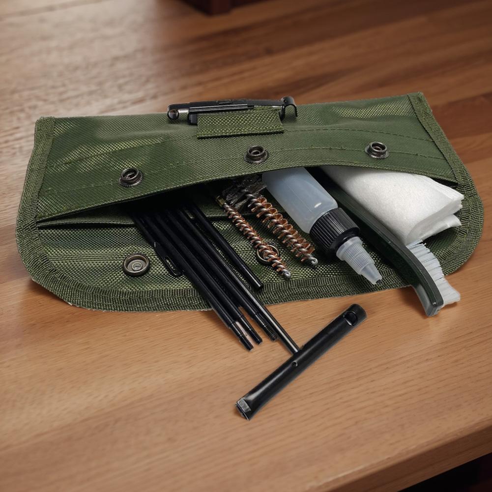 12pcs/Set Pistol Handguns Rod Cleaner Brush Tools with Pouch Rifle Cleaning Brush Kit Rifle Brushes Set for .22LR .223 .257