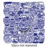 50 Blue and White Porcelain Graffiti Personalized Chinese Style Creative Guka DIY Mobile Phone Case Suitcase Stickers Waterproof