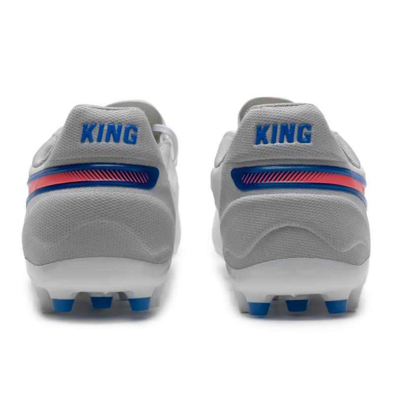 Puma King Match Comfortable Versatile Mg (Rubber Short Studs) Artificial Grass Soccer Shoes Men Soccer Shoes White Blue 107878-02