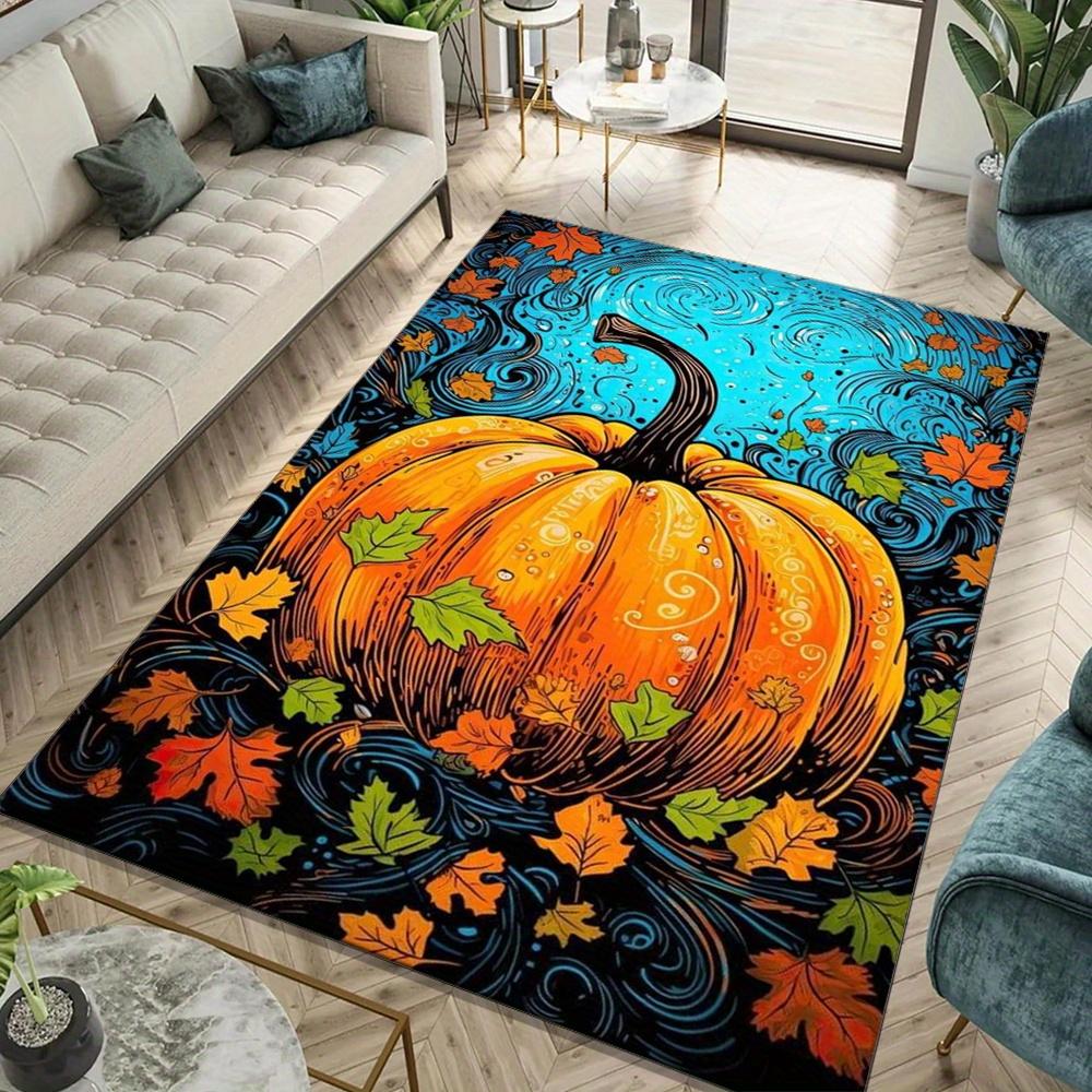 

Halloween Themed Decorative Carpet: Pumpkin Printed Area Rug - Perfect Gift for Holidays and Special Occasions - Suitable for 50x80cm