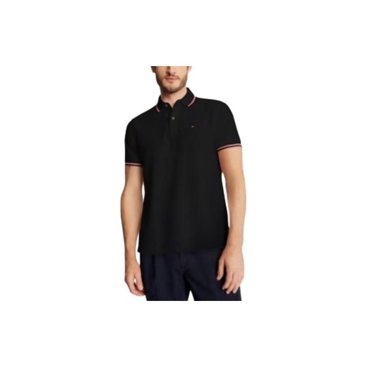 Tommy Hilfiger Casual Logo Short Sleeve Polo Shirt Men polo shirts Black 78JA019-BDS