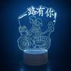 USB Battery Powered 3D Illusion Night Light Seven Color Changing Night Lamp Night Light  Home Decor
