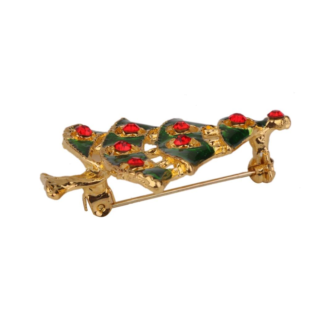Weihnachtsbaum Brosche Anstecknadel mit Strass Dekoration für Weihnachtsfeier Gastgeschenk