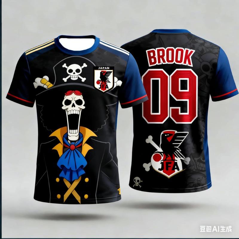 Japan One Piece Luffy Football Jersey Men T-shirt Football Special Jersey Adult Men's T-shirt