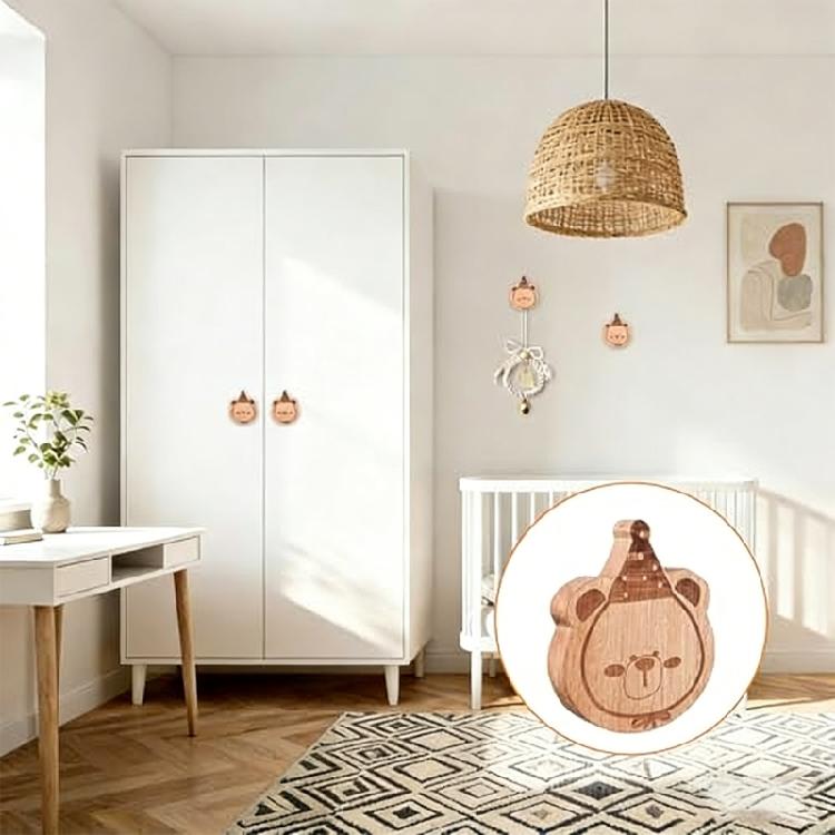 User Friendly Wooden Animal Hooks Damage Release Installation Works On Any Smooth Surfaces Decorative Wall Hooks