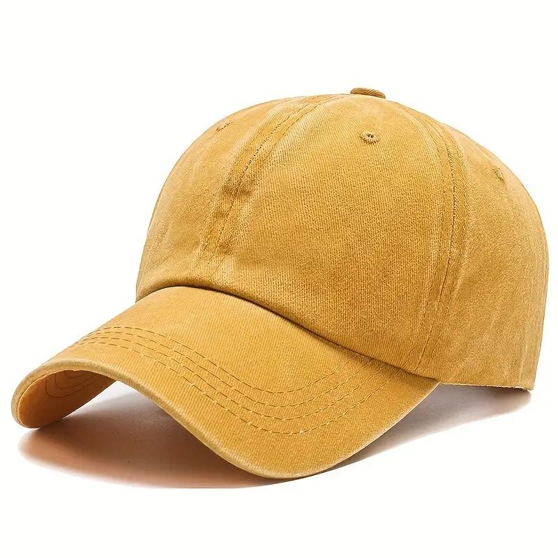 Solid Washed Denim Baseball Cap Vintage Unisex Cotton Sport Hat Outdoor Soft Top Breathable Versatile Sunshade Caps Women Men