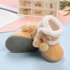 Baby shoes with soft soles to keep warm 0-12 months old children's baby toddler men and women plus velvet cotton winter socks and shoes