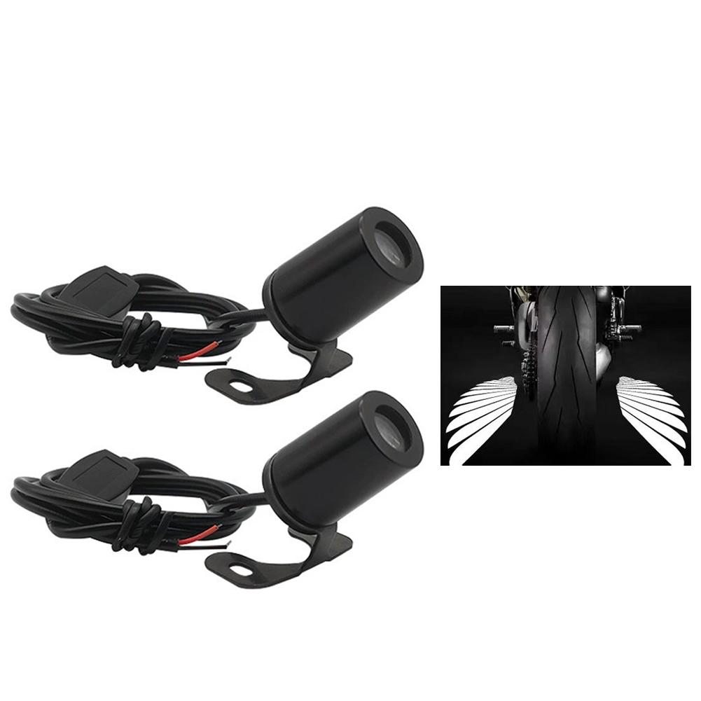 

2 шт. 12 В мотоциклетные крылья ангела светодиодный проектор для днища призрачный свет Goldwing приветственные тормозные задние фонари аксессуары для мотоциклов белый