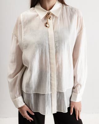 Women's Blouse with Decoration Phardi 3363 36 Milk