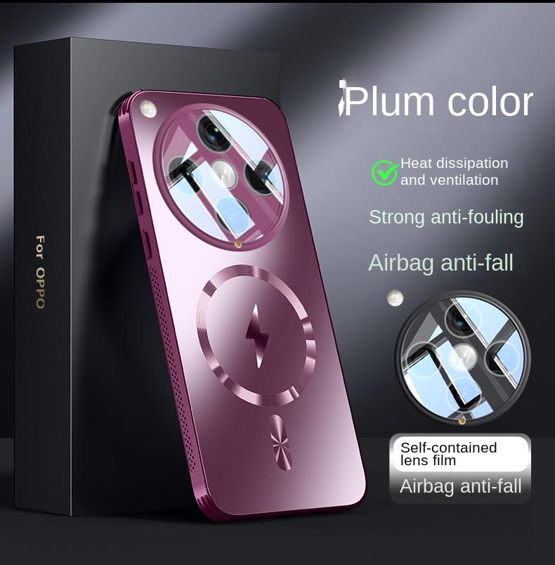 

Для чехла OPPO Find X8 Pro Жесткий Матовый Магнитный беспроводная зарядка Защита Объектива Задняя крышка чехол Для Find X8 X7 Pro X8Pro Чехол For Find X7 фиолетовый