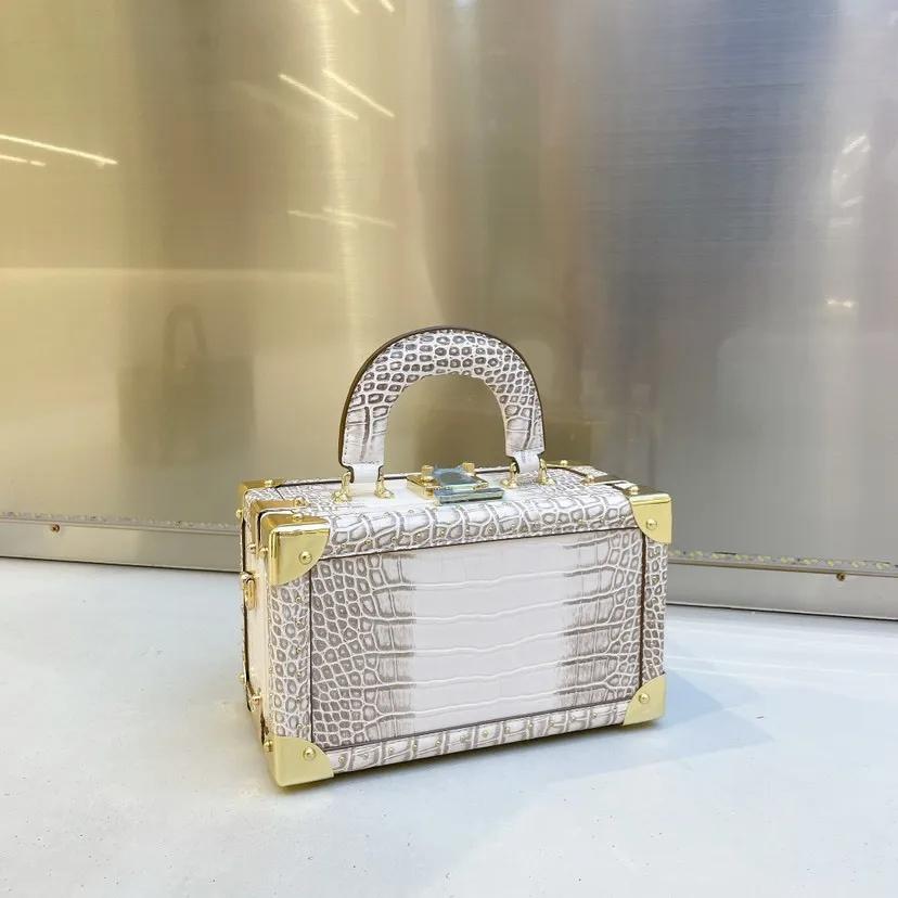 Leather stone pattern box bags and crossbody totes feminine fashion design party brand shoulder bags