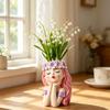 Small Fairy Head Planter Resin Girl Face Flower Pot Cute Cactus Pot for Balcony Yard Garden Desk Decor Gift for Women
