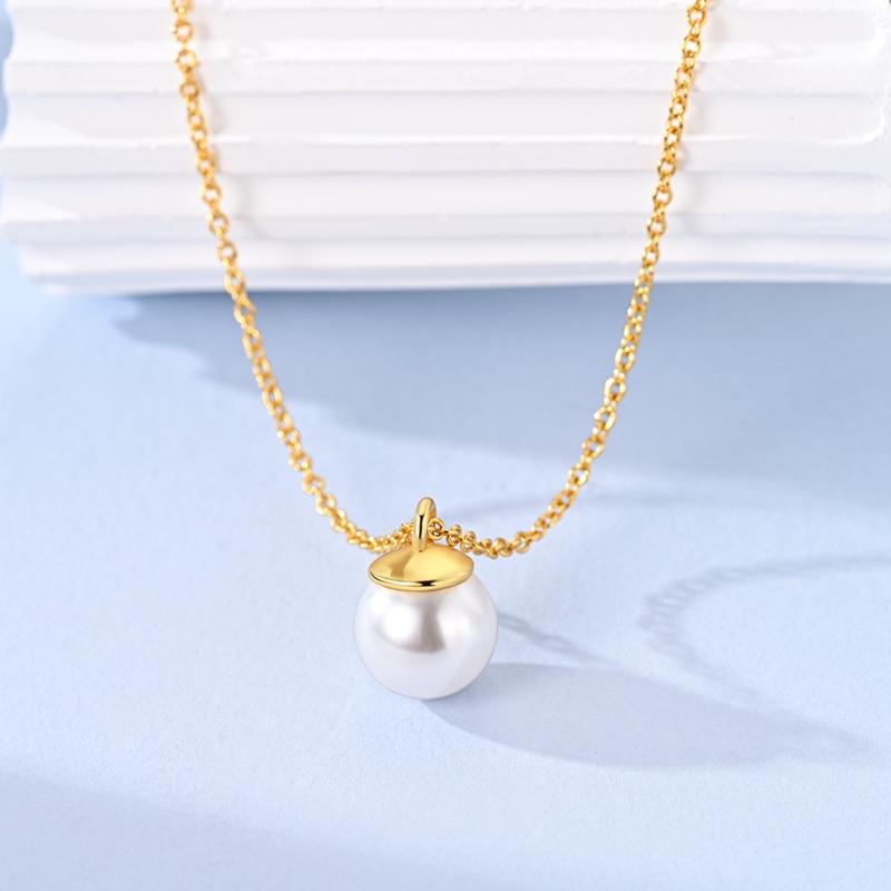 Copper Glittering Golden Australian White Pearl Necklace For Women Necklace Fine Jewelry Gift