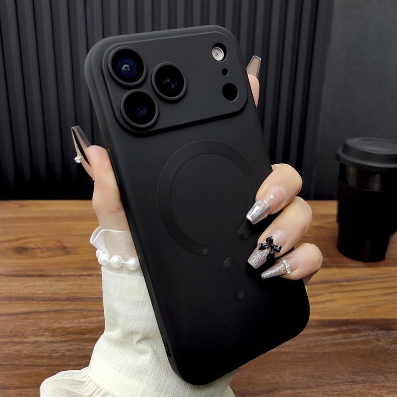 Soft TPU Case For 17 16 15 14 13 12 11 Pro Max 15Pro 14Pro 13Pro IPhone15 IPhone14 For Magsafe Mag Safe Charge Back cover