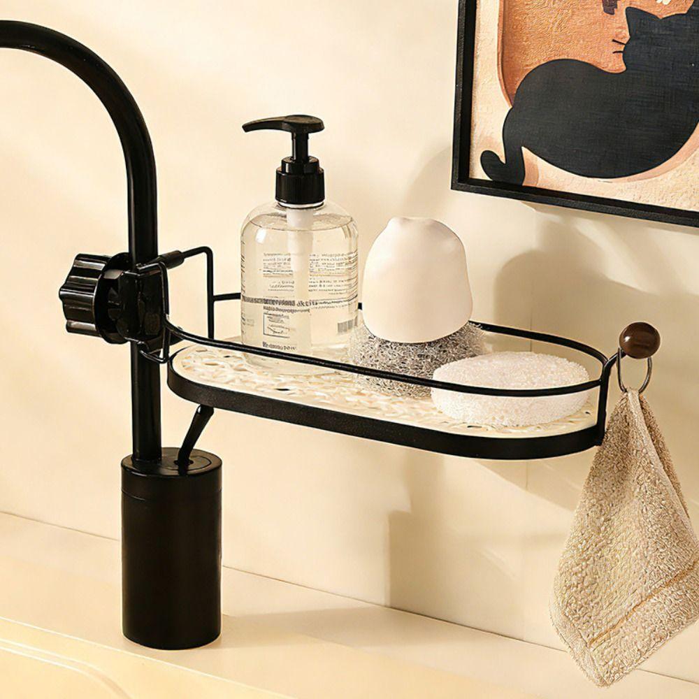 Removable Shower Shampoo Holder Rust-Proof Dishcloth Drain Basket Sink Drain Organizer Bathroom