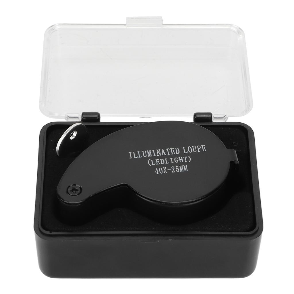 40X Magnifier Loupe LED Lights High Transmittance Portable Jewelers Loupe with Aluminium Alloy for Elderly