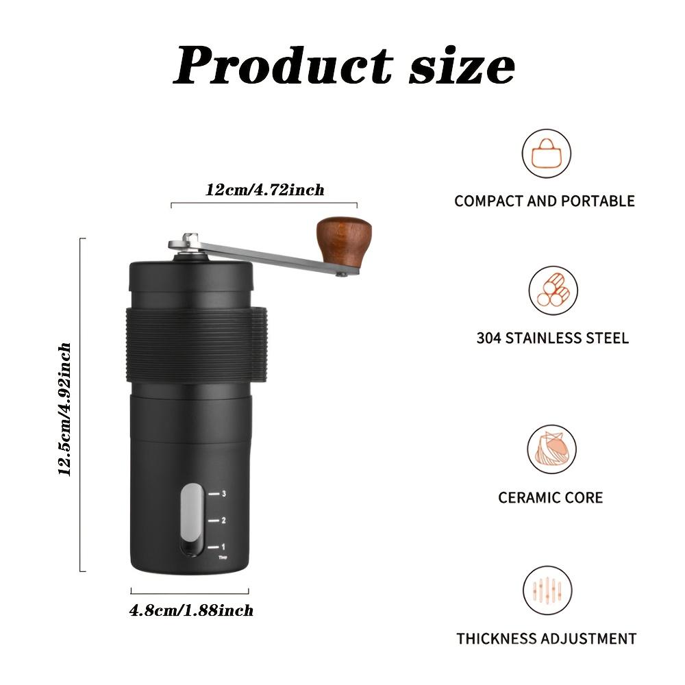 Outdoor Camping Portable Manual Coffee Grinder, Portable Hand Coffee Machine 304 Stainless Steel Bean Grinder, Multi Purpose Grinding Grains