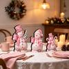 Reusable Holiday Table Settings 3Pcs Christmas Wooden Tabletop Decor, Cute Snowman Gingerbread Man Figurines, Ornaments Centerpiece, Rustic for Mantel