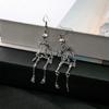1Pair 2024 Halloween Vintage Skeleton Dangle Earrings For Women Girls Creative Unique Earrings Party Jewelry Accessories Gifts