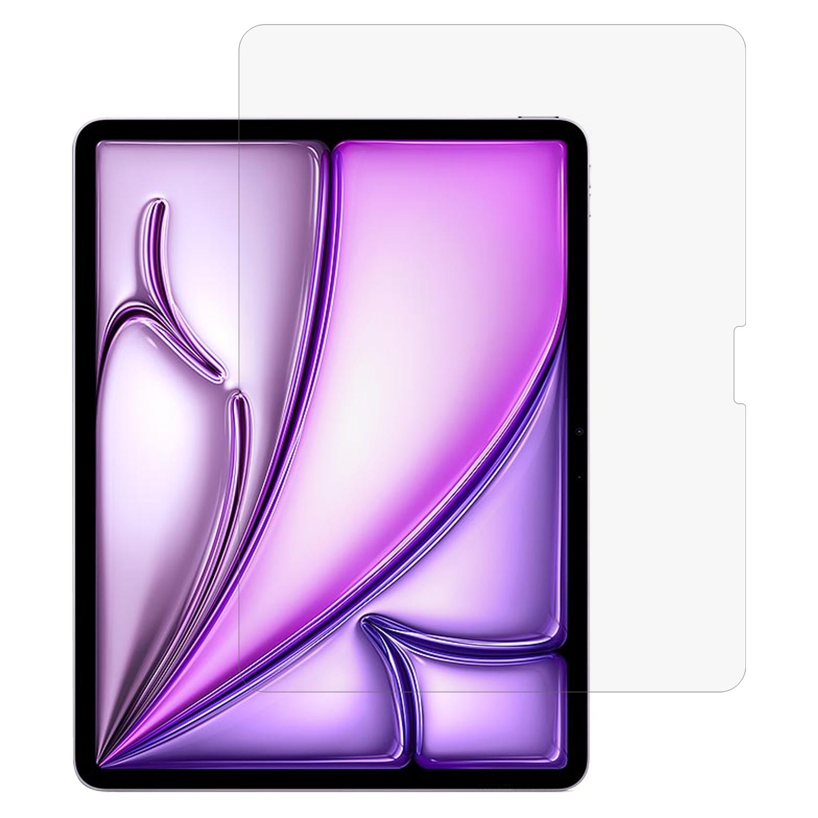 

For iPad Air 13 (2025)/(2024) Screen Protector 0.3mm Arc Edge Electroplating Coating High Aluminium-Silicon Glass Tablet Film Type A