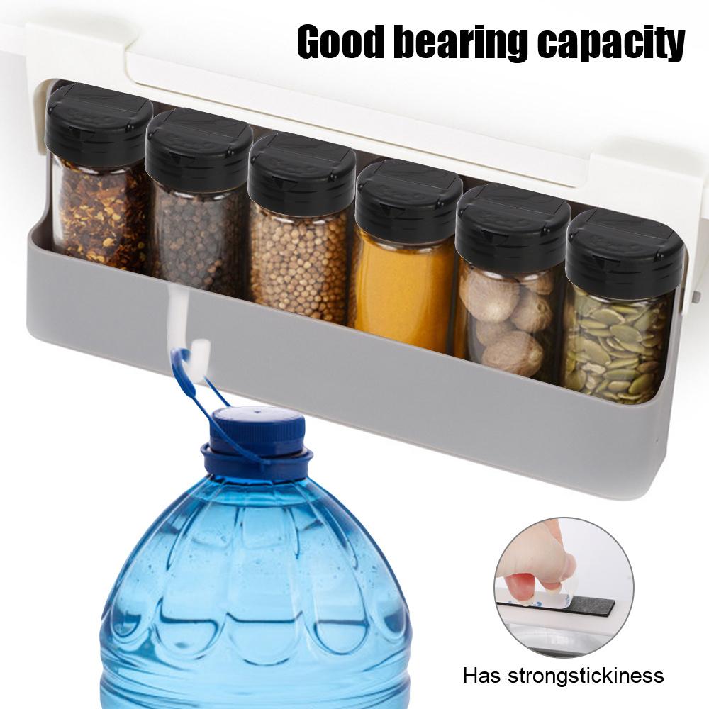Kitchen Seasoning Bottle Storage Rack Spice Rack Self-adhesive Wall-mounted Under-Shelf Spice Organizer Kitchen Storage Rack