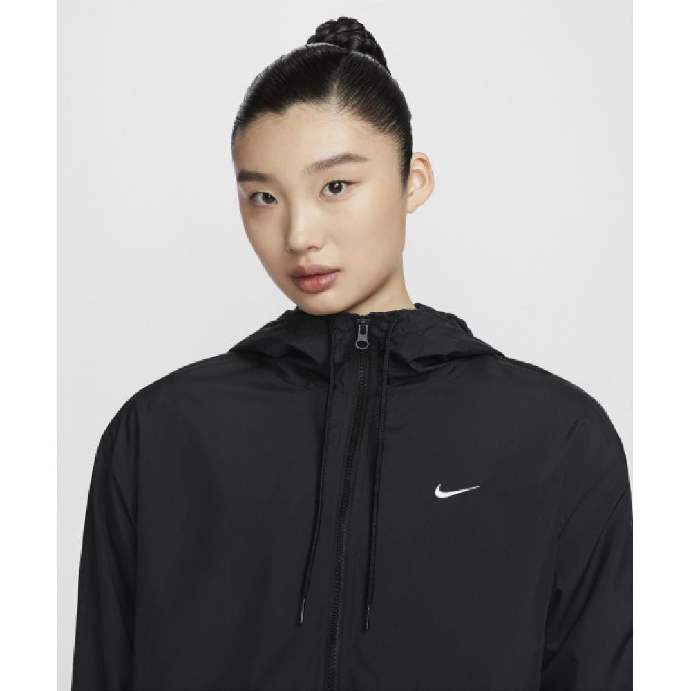 Nike SportsWear Classic Woven Loose Uv Protection Hooded Jacket W   Black White  Fv6299 010
