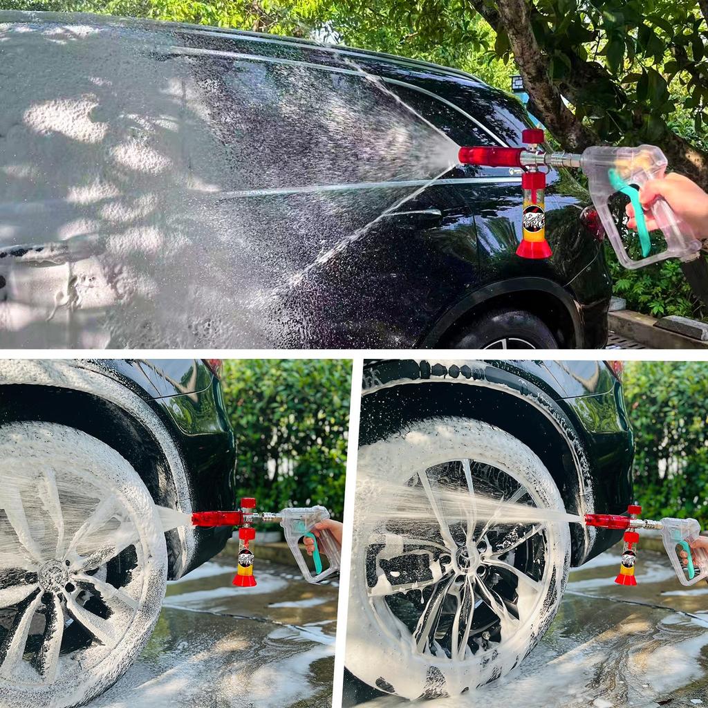 BEAR FORCE Druck Magnetische Saugkraft Mini Schaumkanone Pro mit 1/4 Schnellanschluss, Hochdruckreiniger 360° Verstellbare Schnee Schaumlanze