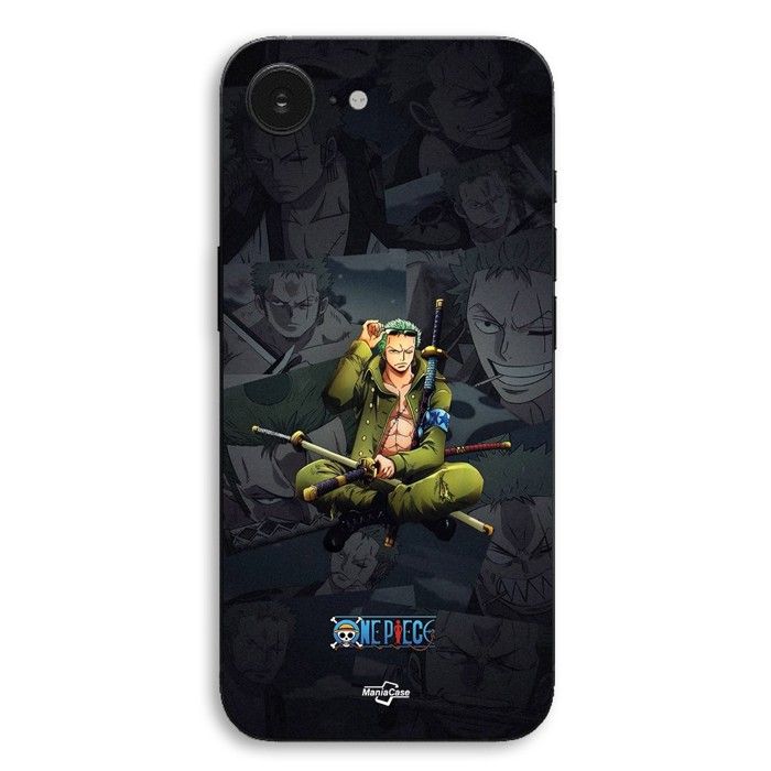 Phone case - MANIACASE - iPhone 17 - One Piece Zoro - Silicone TPU - Black nero