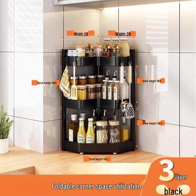 Foldable Kitchen Countertop Corner Spice Rack