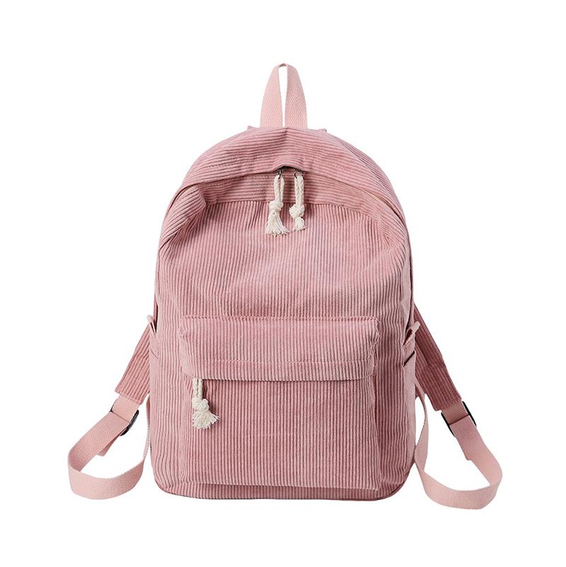 Corduroy Women Schoolbag Backpack Training Shoulder Bag For Teenager School Bags Unisex Classic Campus Port