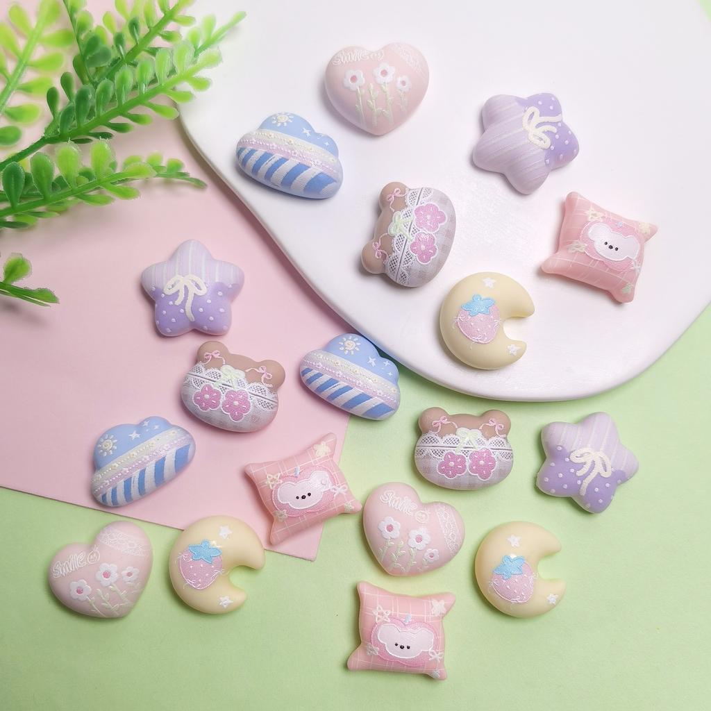 100pcs Kawaii Simulated Mini Clouds Sun Rainbow Stars Moon Resin Cabochon DIY for Keychain Earrings Jewelry Scrapbooking