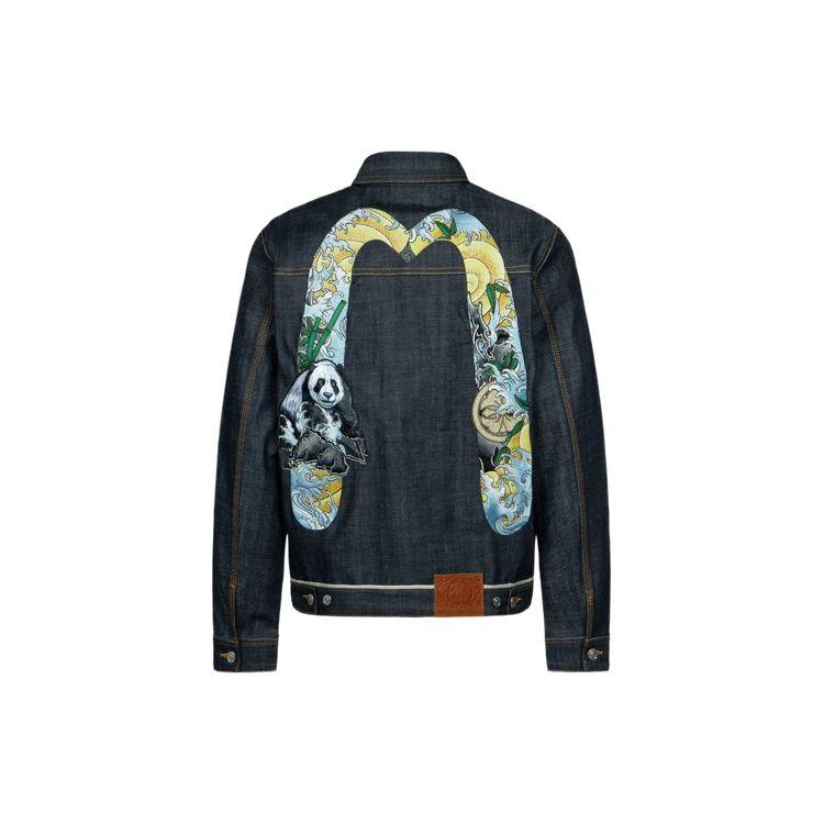 Evisu Izšūta Panda Un Ziedu Viļņu