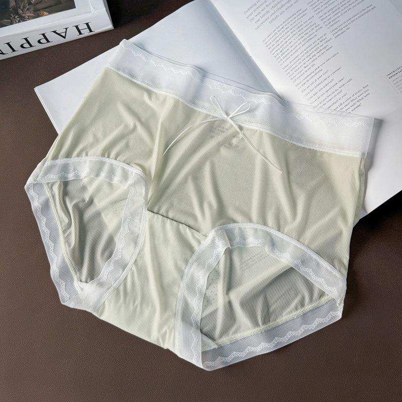 Ultra-thin High-elastic Breathable Triangle Panties Ice Silk Cool Feeling Seamless High Waist Women’s Panties