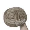 Korean Floral Painter hat French Women Knit Fabric Cap Versatile Hollow Out Beret  Spring