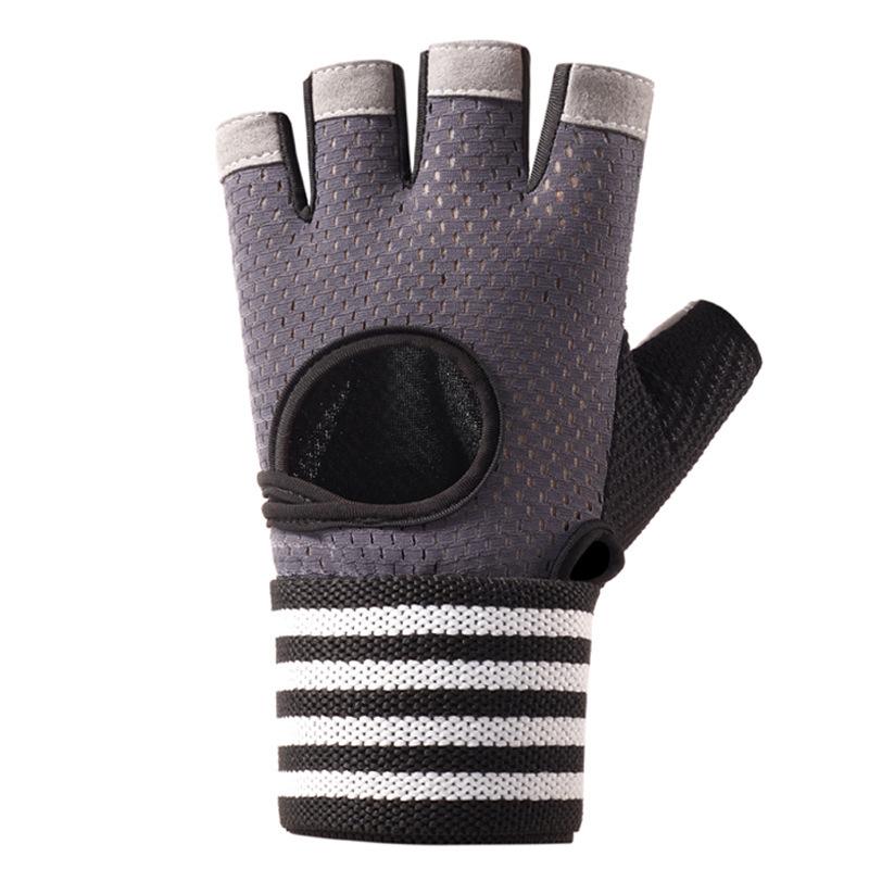 Fitness Gloves Men and Women's Gym Palm Protection Equipment Weightlifting Exercise Lengthened Wristband Anti Slip Training Gloves