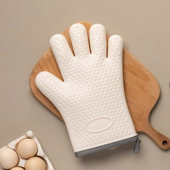 Silicone Oven Mitts Heat Resistant Anti-scald Gloves Non-slip Grip Microwave Safe Mitts