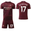 2024-25 Man City Rotes 3. Auswärtstrikot #9 Haaland #17 De Bruyne Fußballtrikots