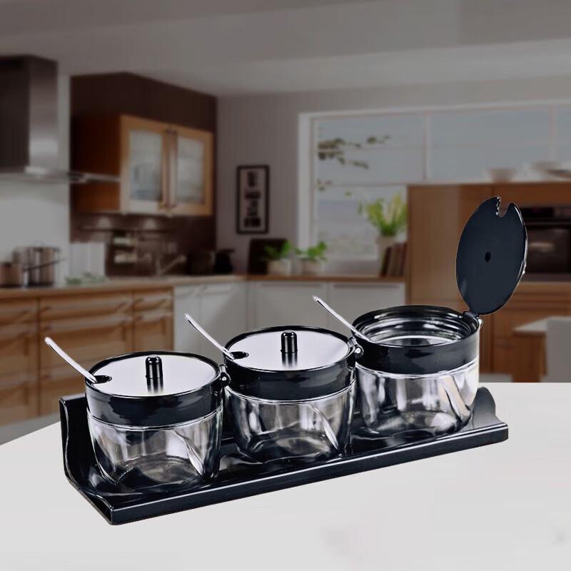 Beifu Modern Tabletop Seasoning Set - Black (10-Pack)