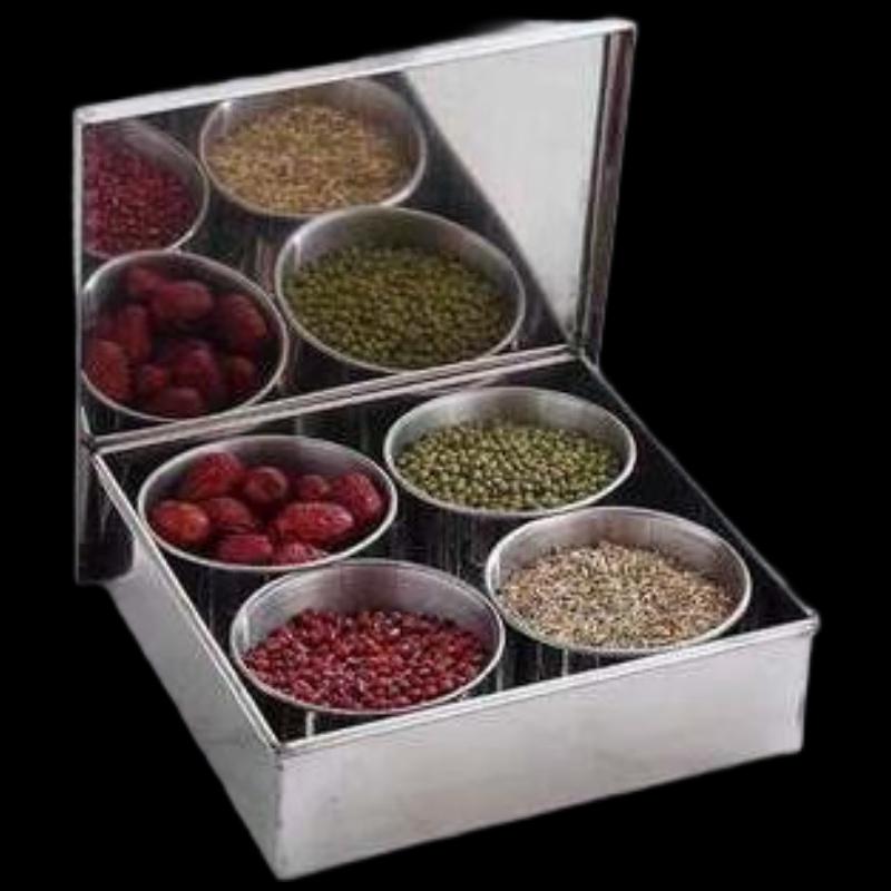 Direne Stainless Steel 8-Compartment Commercial Seasoning Box