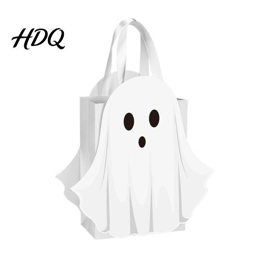 Candy Gift Bag Halloween Ghost Bag White Pouch with Cute Face Trick or Purses And Handbags Treat Favor for Party Kids Goodie Prizes Holder