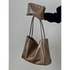 IELGY Korean Version Casual Soft Leather Commuter Fashion Shoulder Tote Bag