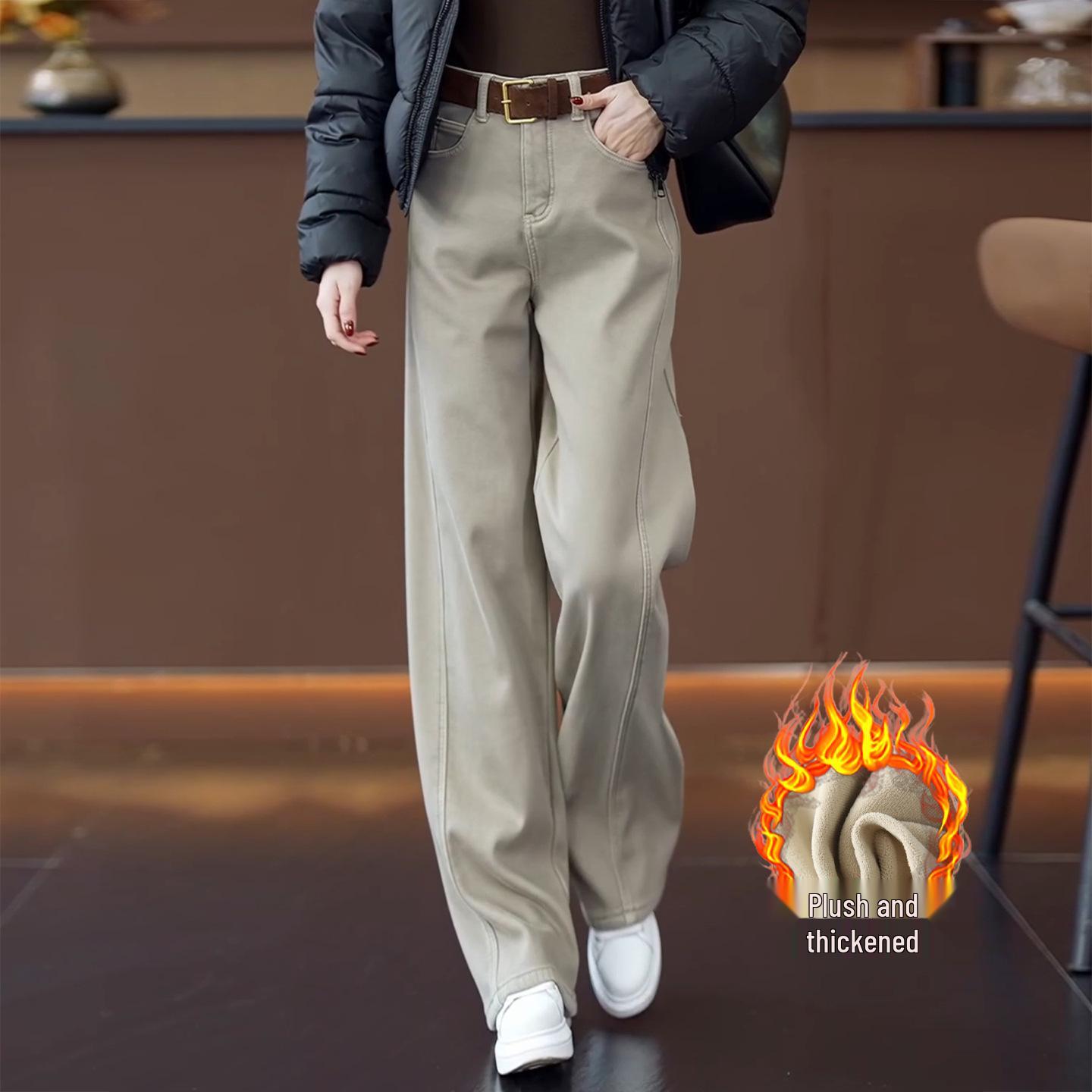 

Trendy Women s High Waist Slim Fit Straight Leg Pants - 2025 Autumn/Winter Collection L /28 [Fits 105-115 lbs]